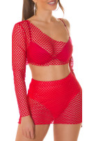 Sexy 2piece set / net rok en top rood